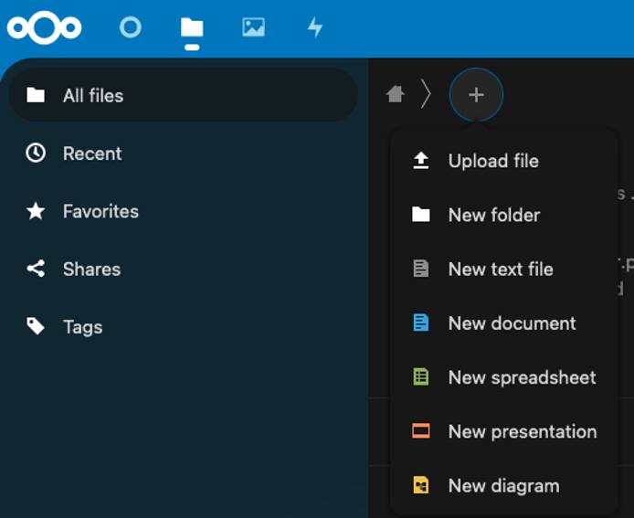 Add a new Nextcloud Office file